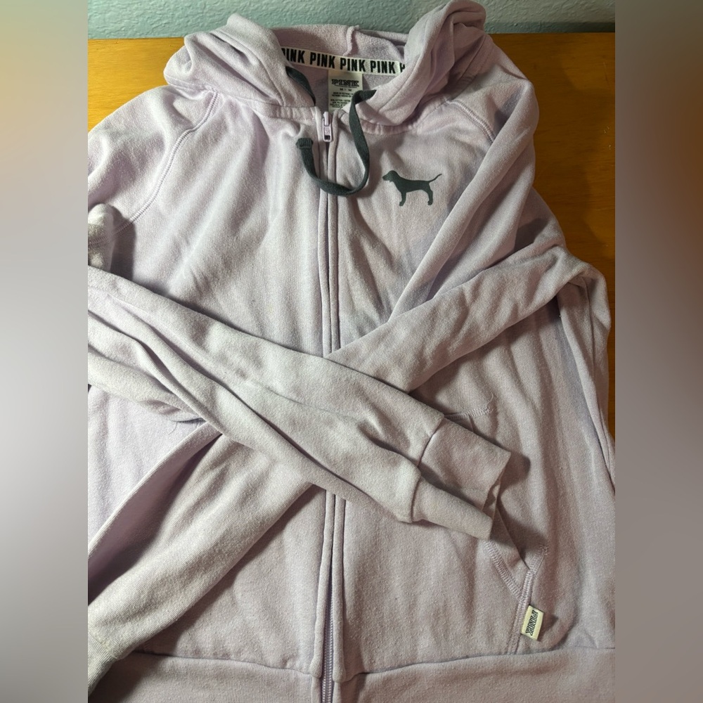 Victoria's Secret Light Pink Hoodie with Gray Accents